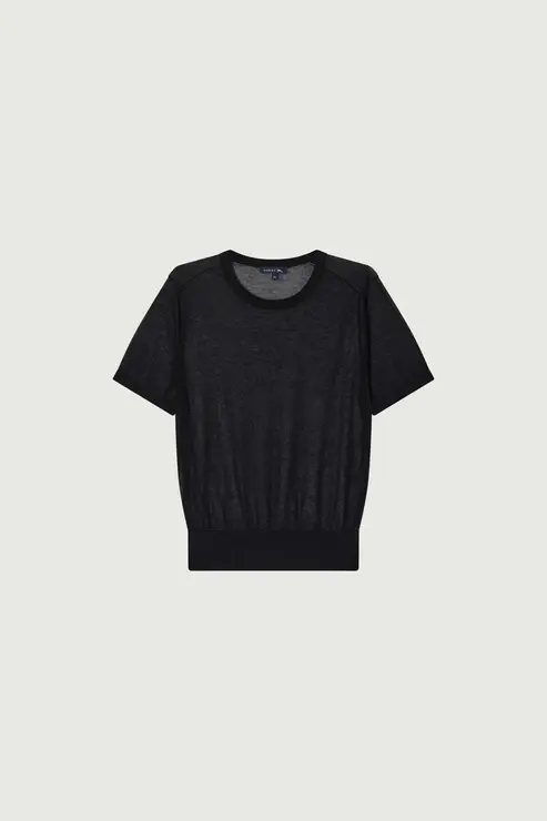 Blouse femme transaprente en voile noir de la amrque Soeur