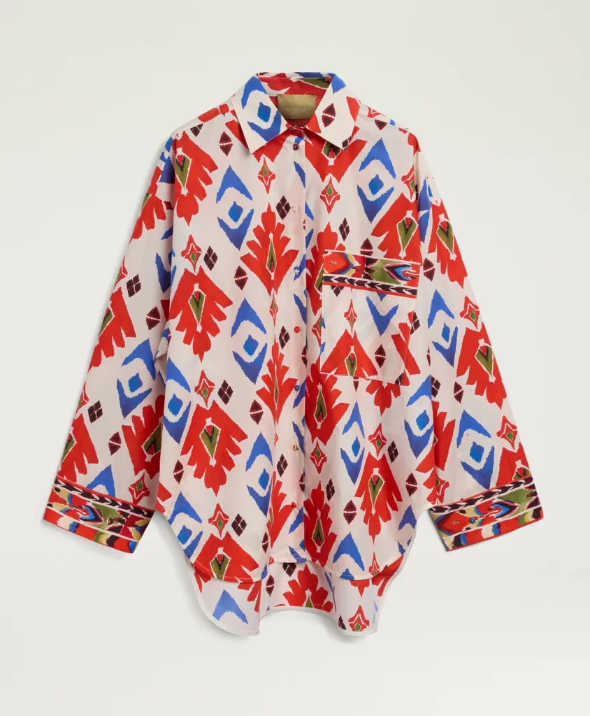 Momoni-Chemise-Lucha-Imprimée-Rouge-Bleu-seul.webp