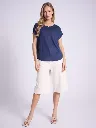 NOTSHY T-Shirt ZOE en Lin Navy (XS).webp
