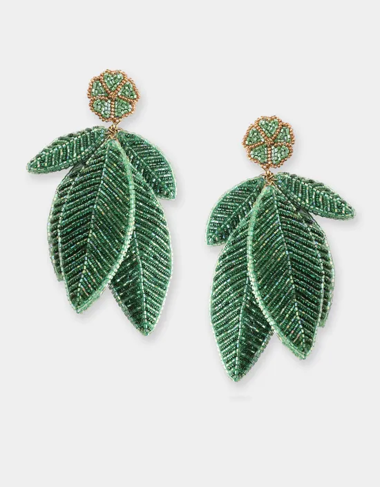 OliviaDar-Boucle-Oreille-Feuille-Green-Seule.webp