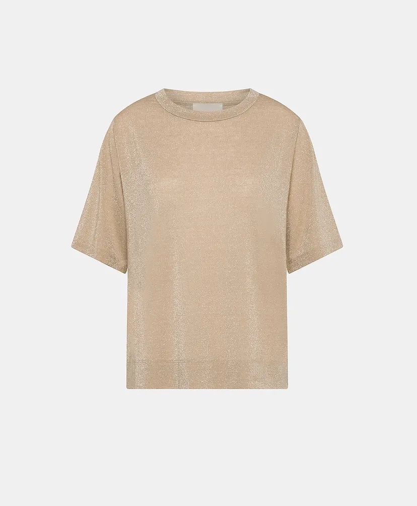 MOMONI T-Shirt Iora Jersey Lurex Beige.webp