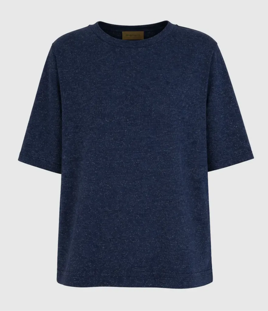 MOMONI T-Shirt Iora Jersey Lurex Bleu.webp