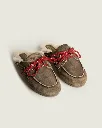 Posa-Mule Boat Loafer Fur Suede Dark Brown-lacets.webp