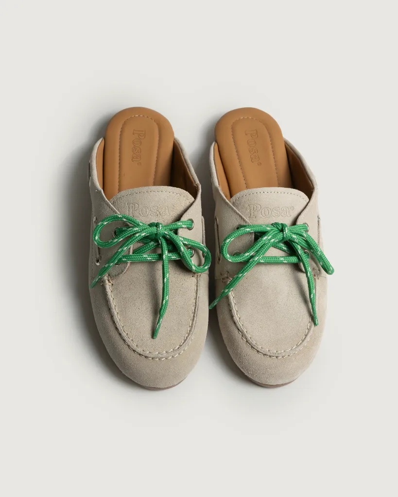 Boat Loafer Mule - Brushed Suede Light beige 2.webp