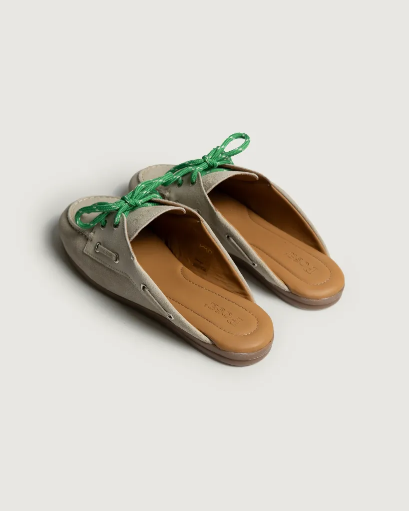 Boat Loafer Mule - Brushed Suede Light beige dos.webp