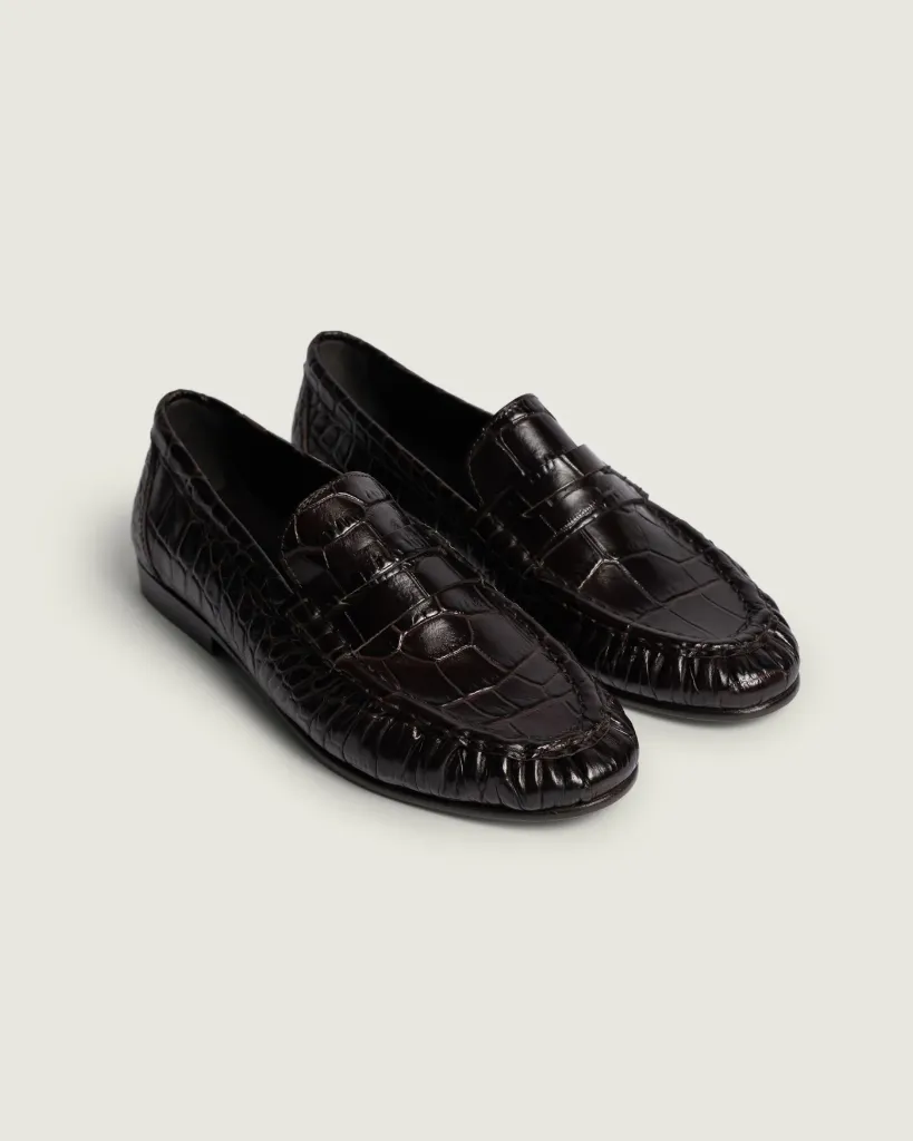 Posa -  Penny Loafer Wrinkle Croco Burgundy 2.webp