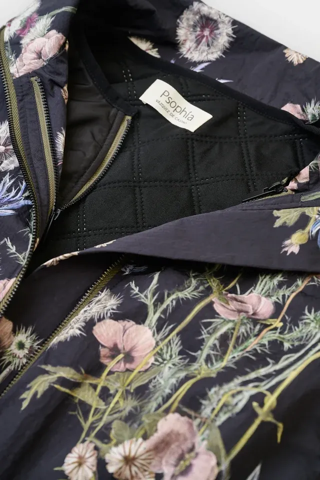 104COA2848 PSOPHIA Trench-Coat Long déperlant à motif détail.webp