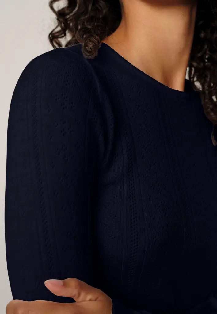 Camb Knit Blouse Navy 3.webp