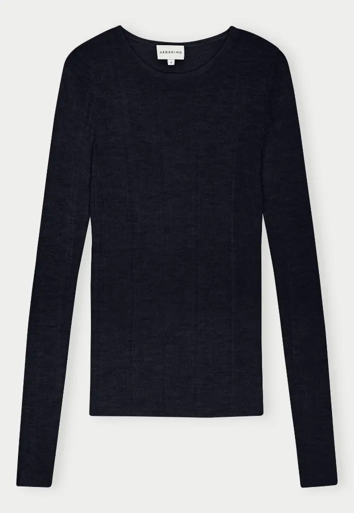 Camb Knit Blouse Navy 5.webp