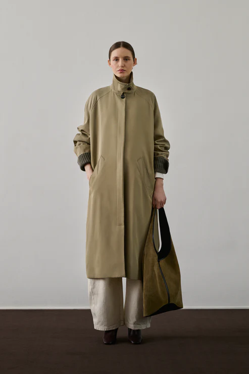 SOEUR - Fritz Trench en Sergé de Viscose Souple Sauge