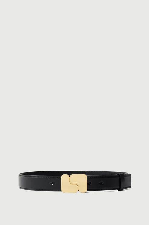 SOEUR Ceinture Ninon Cuir Glacé Noir