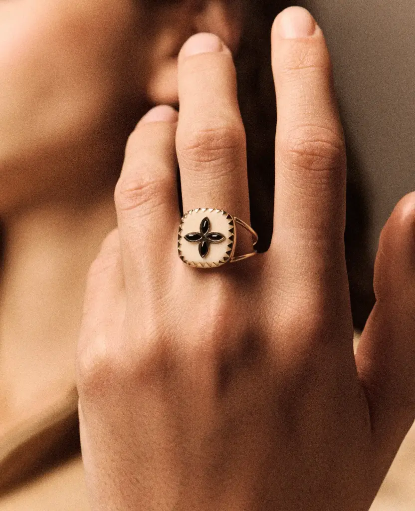 PASCALE MONVOISIN Bague Bowie N°2 White & Onyx (54)