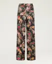 MOMONI Pantalon Cocos Twill de Soie Imprimé Multicolore Noir