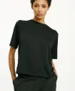 MOMONI T-Shirt Iora Jersey Lurex Uni Noir