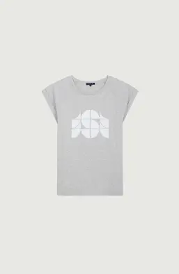 SOEUR - Valentina T-shirt Sérigraphié Gris Chiné