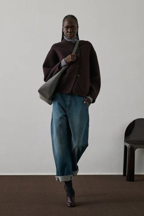 SOEUR Manteau Windsor Laine Aubergine