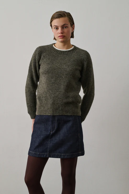 SOEUR Pull Envie Col Rond Gris Chiné