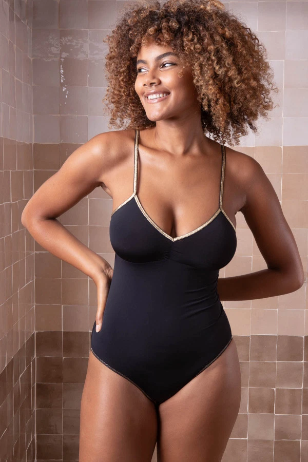 Lingerie LA NOUVELLE - Georgia Body Bretelles Intemporel Uni Noir/Or