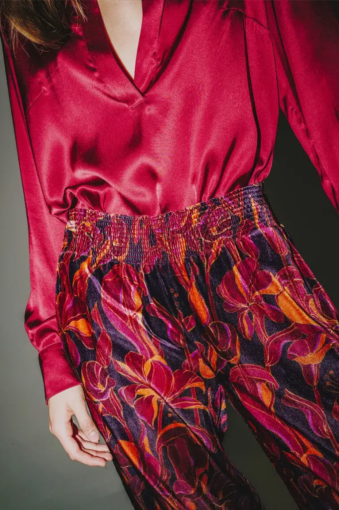 MALIPARMI - Pantalon Lily's Bal Bordeaux (S)