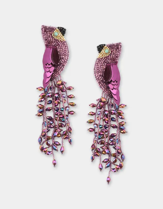 [Bijoux] OLIVIA DAR - Cardinal Boucles d'Oreilles Prune