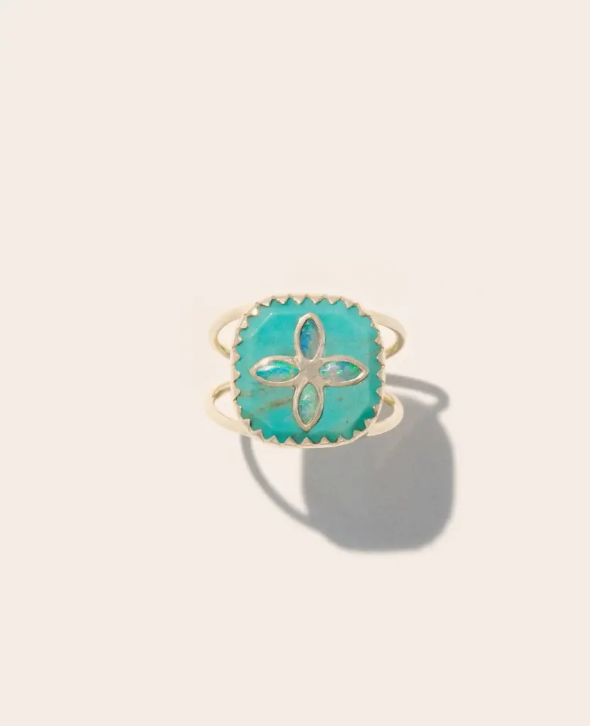 PASCALE MONVOISIN Bague Bowie N°2 Turquoise et Opale (54)