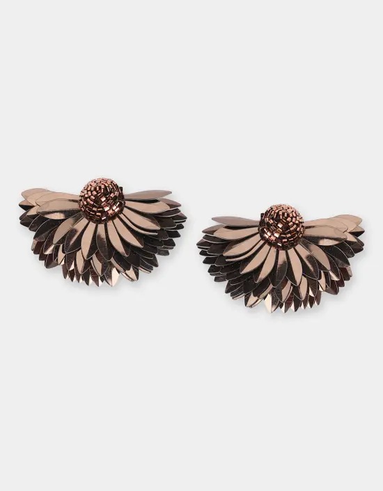 [Bijoux] OLIVIA DAR Boucles d'Oreilles Marigold Chocolat Bronze