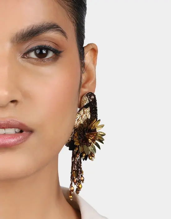 OLIVIA DAR Boucles d'Oreilles Perroquet Bronze
