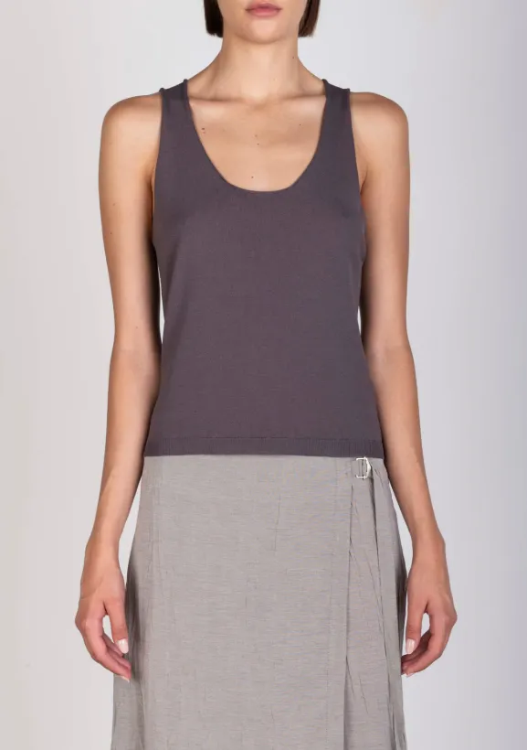 ALYSI Top en Maille Gris Violet (S)