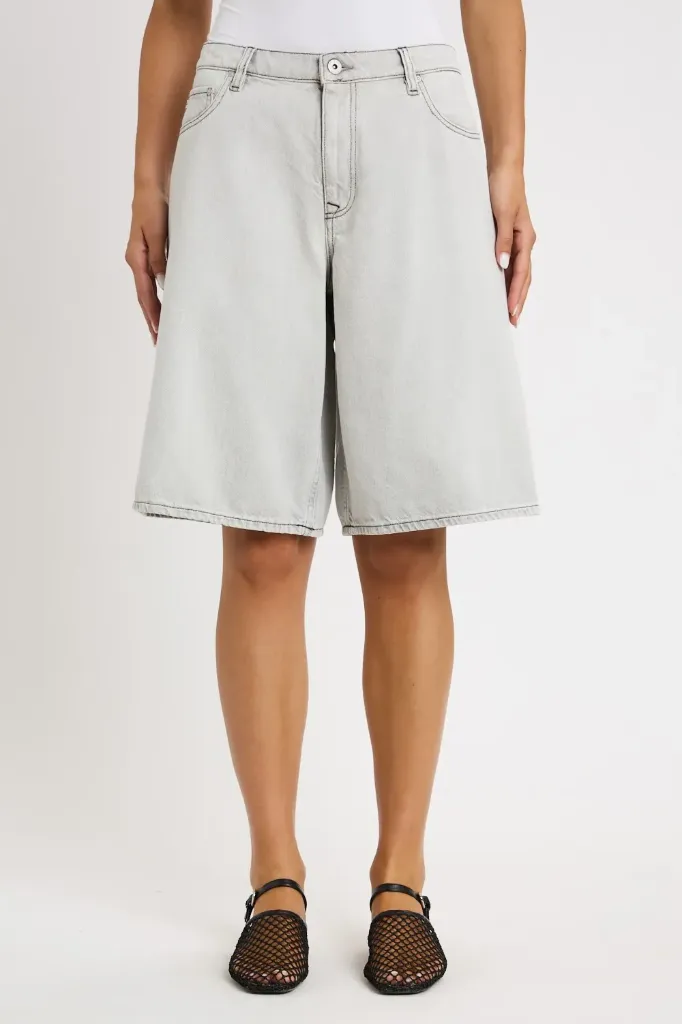 AG JEANS Bermuda Oversize Thalia Gris Délavé (25)