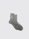 MARIA LA ROSA Chaussettes Italiennes à Nervures Laminées en Soie Fumo