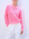 WHITE+WARREN Cachemire Sweatshirt Mesh Pink