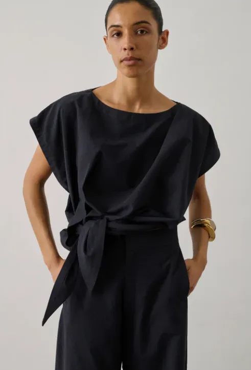 SOEUR Blouse Itea Nouée Bleu nuit