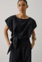 SOEUR Blouse Itea Nouée Bleu nuit