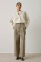 SOEUR Pantalon à Pinces Devy Beige