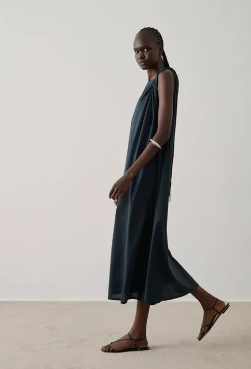 SOEUR Robe Debby Pétrole Drapée en Coton Taille 40
