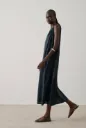 SOEUR Robe Debby Pétrole Drapée en Coton Taille 40