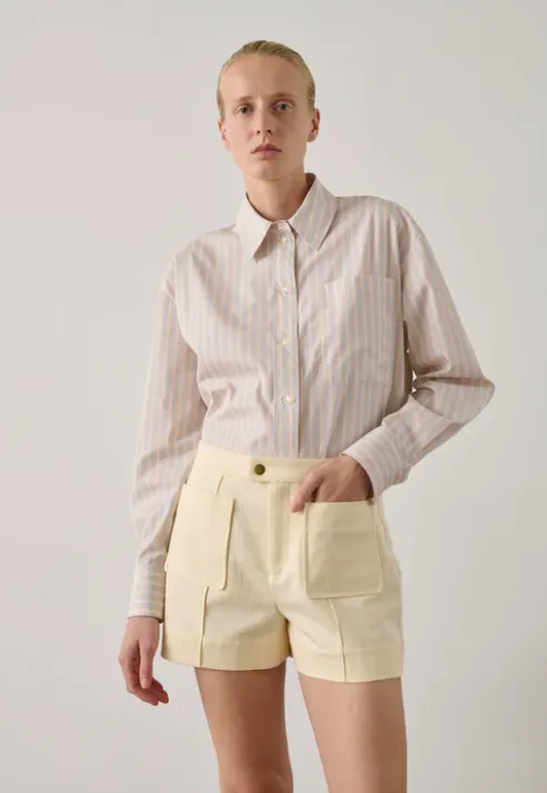 SOEUR Short Hover en Sergé de Coton Crème Taille 42