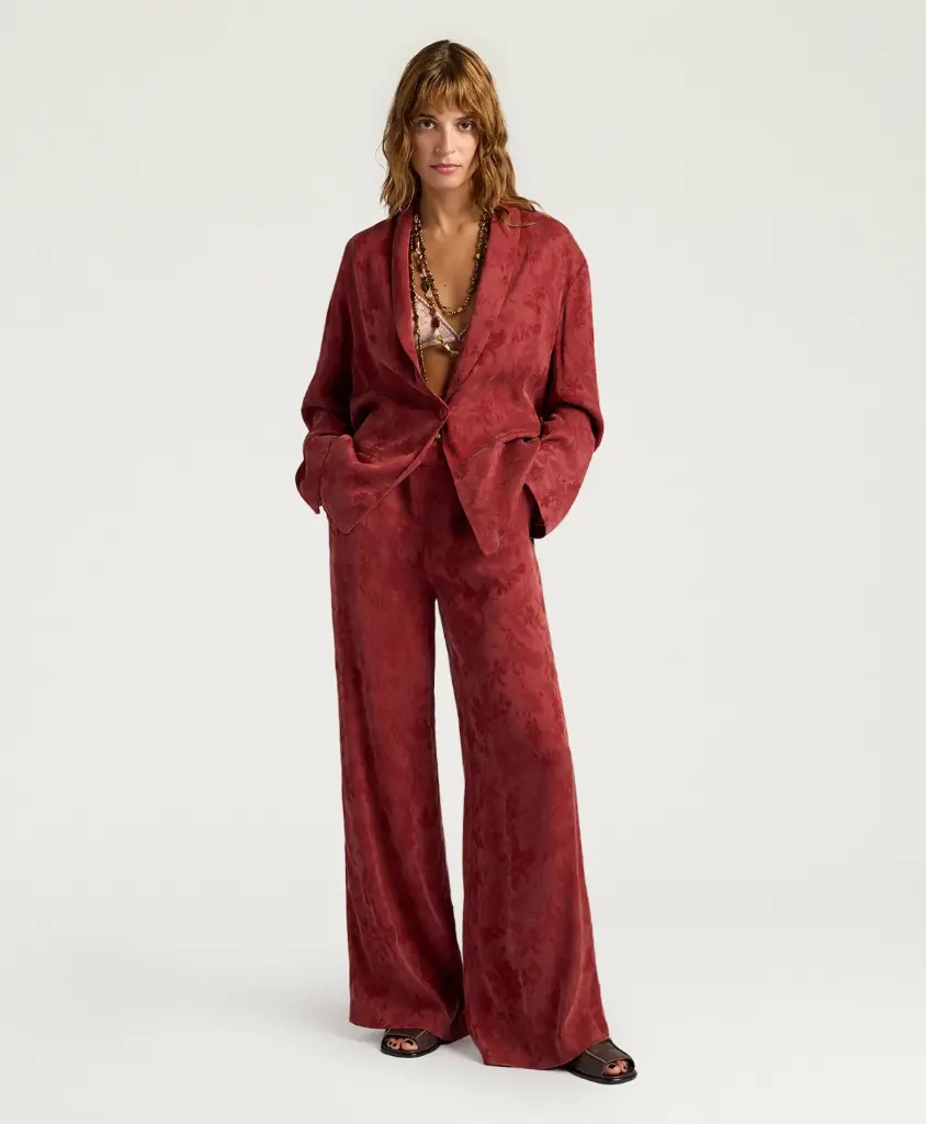 MOMONI Pantalon Marajo en Jacquard Brique (38)