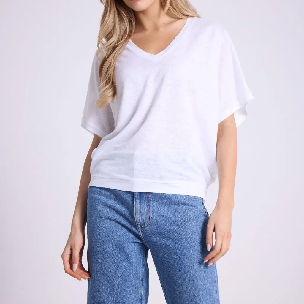 NOTSHY Sophia T-Shirt Blanc Col V