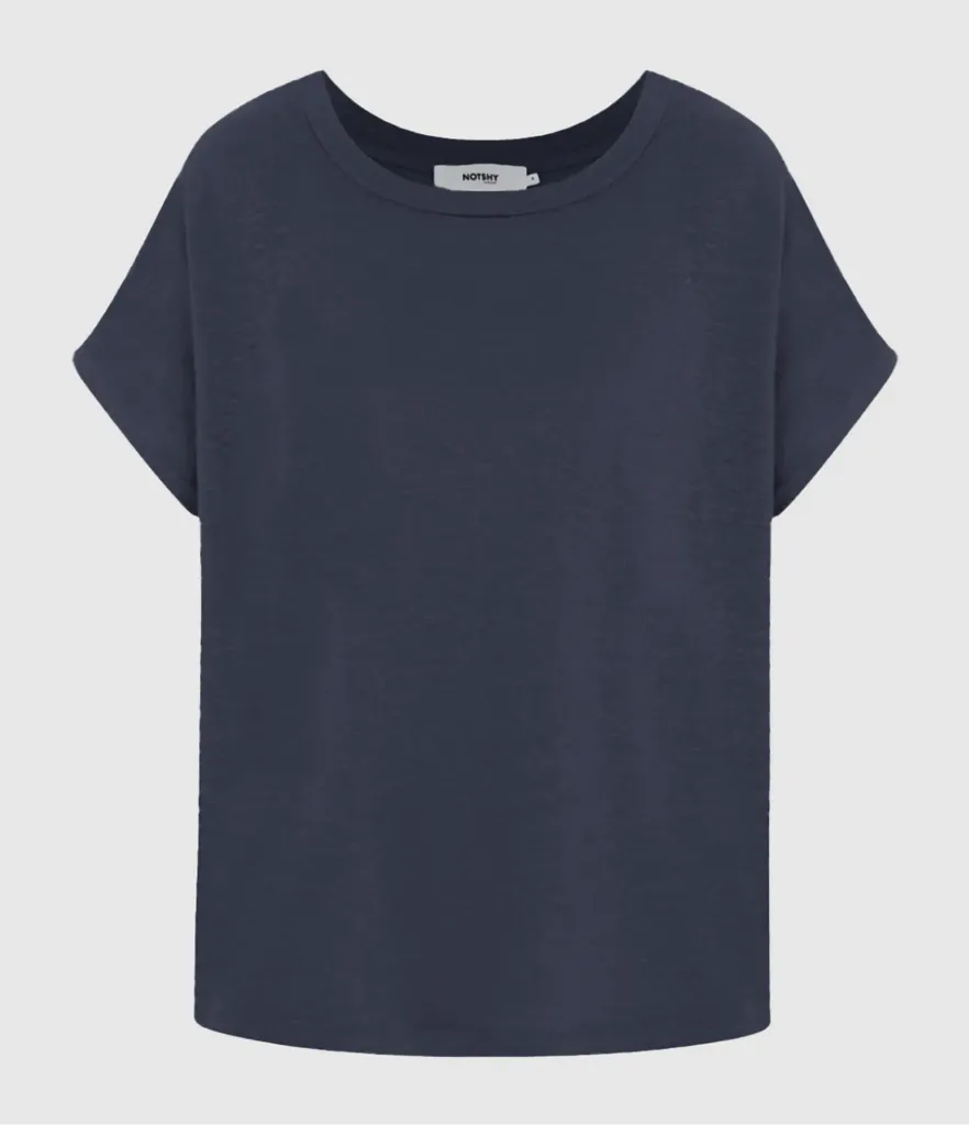 NOTSHY T-Shirt ZOE en Lin Navy Taille S