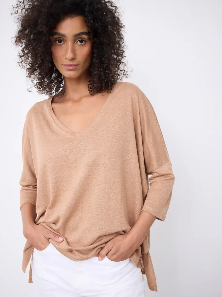 NOTSHY T-Shirt Emilie en Lin Cloudy Cream