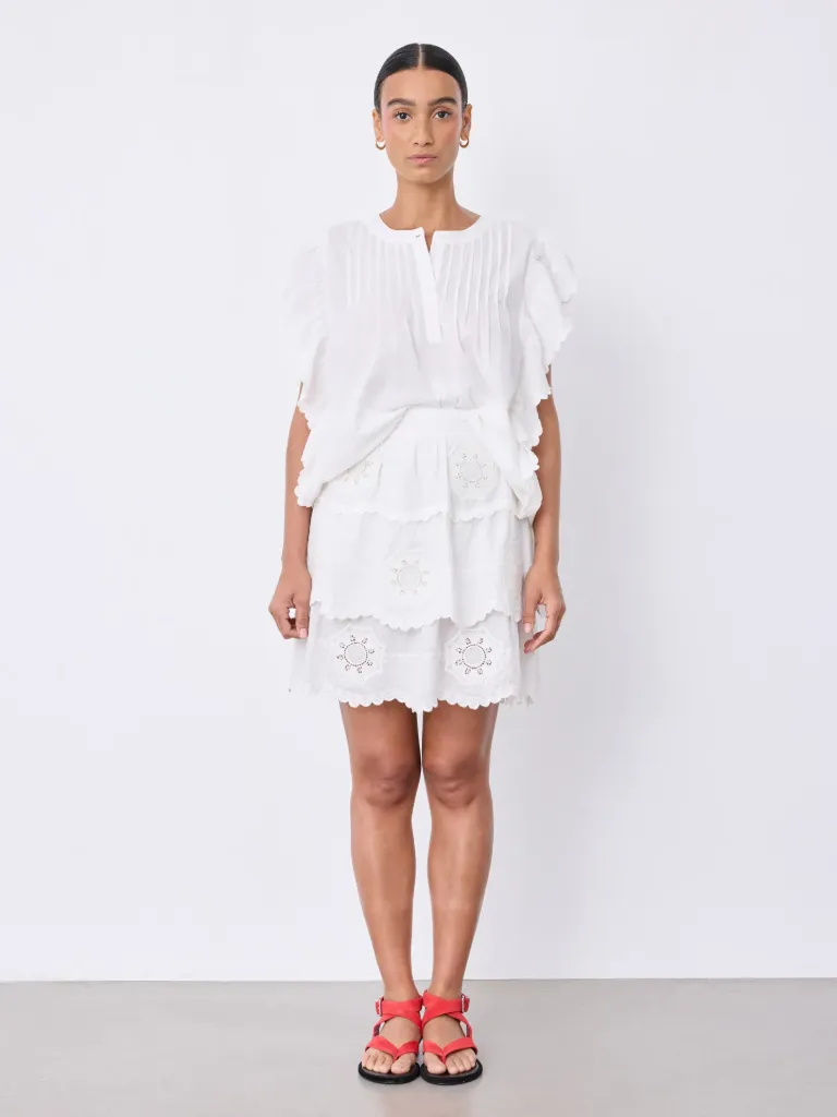 NOTSHY Jupe Brodée Eve Blanche