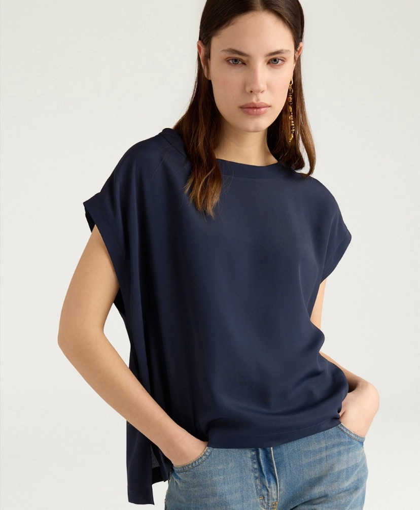MOMONI Blouse Curacao Navy (40)