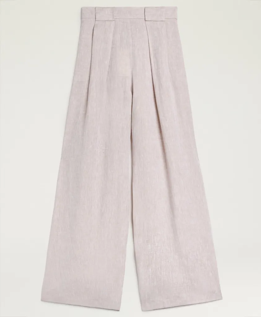 MOMONI Pantalon Aspen en Lin Beige Latte T38