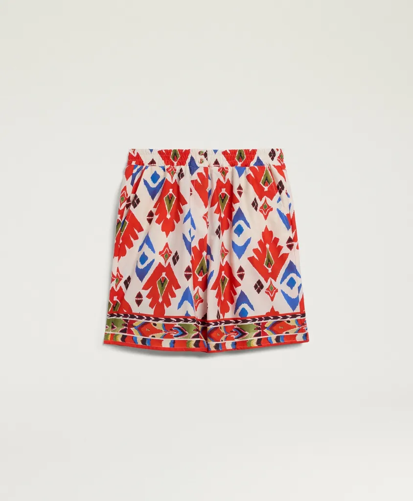 MOMONI Short Tumble Imprimé Rouge et Bleu (36)
