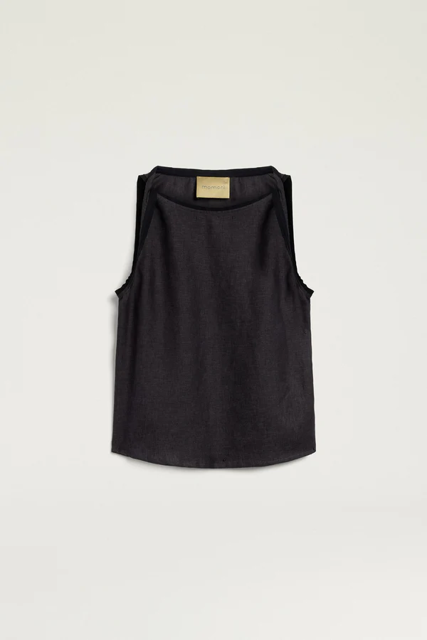 MOMONI Top Camaro en Lin Gris Anthracite