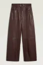MOMONI Pantalon en Cuir Aoki Marron