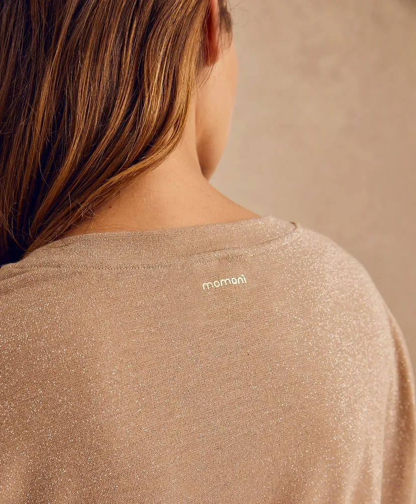 MOMONI T-Shirt Iora Jersey Lurex Beige