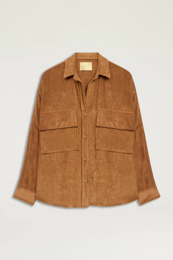 MOMONI Chemise Oversize Pitanga en fin Velours Chameau