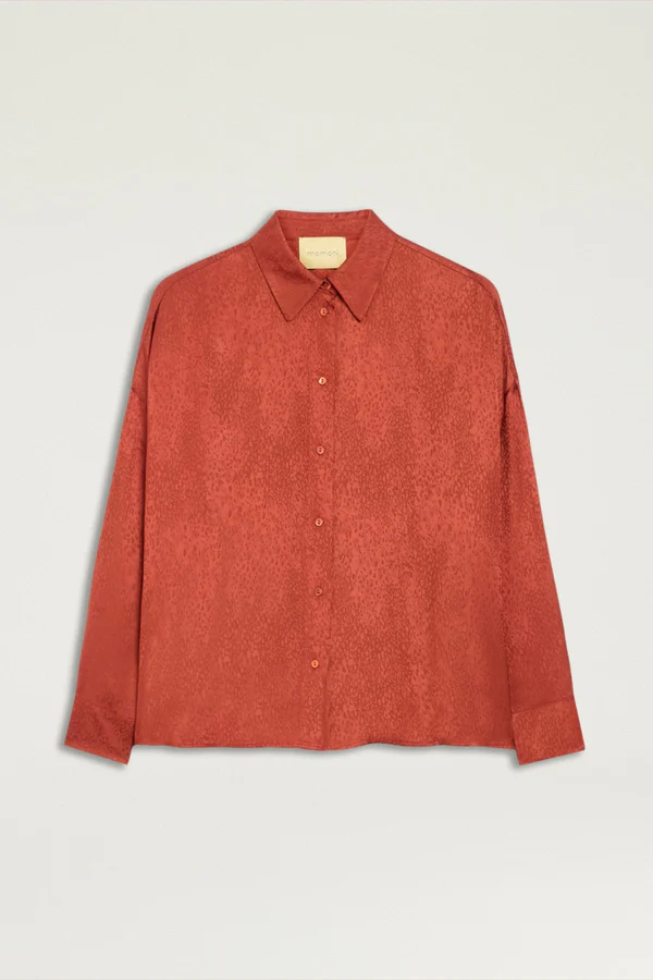 MOMONI Chemisier Flau en Jacquard Animalier Brique